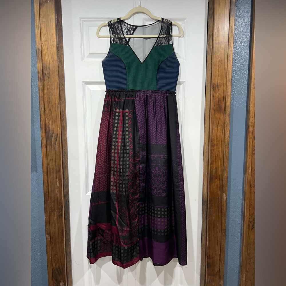 Anthropologie Niki Tlanapan Elegant Multicolor Sleeveless Dress